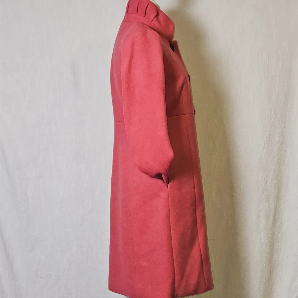 NWT J Crew Womens Uptown Pea Coat SZ 2 Coral Wool Blend Business Casual - Picture 4 of 15